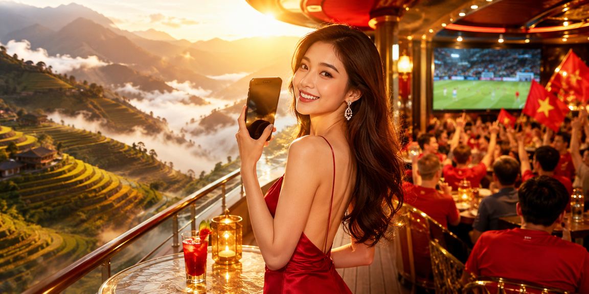 Người dùng Việt Nam tại Sapa sử dụng điện thoại di động chơi casino và đặt kèo trực tuyến
